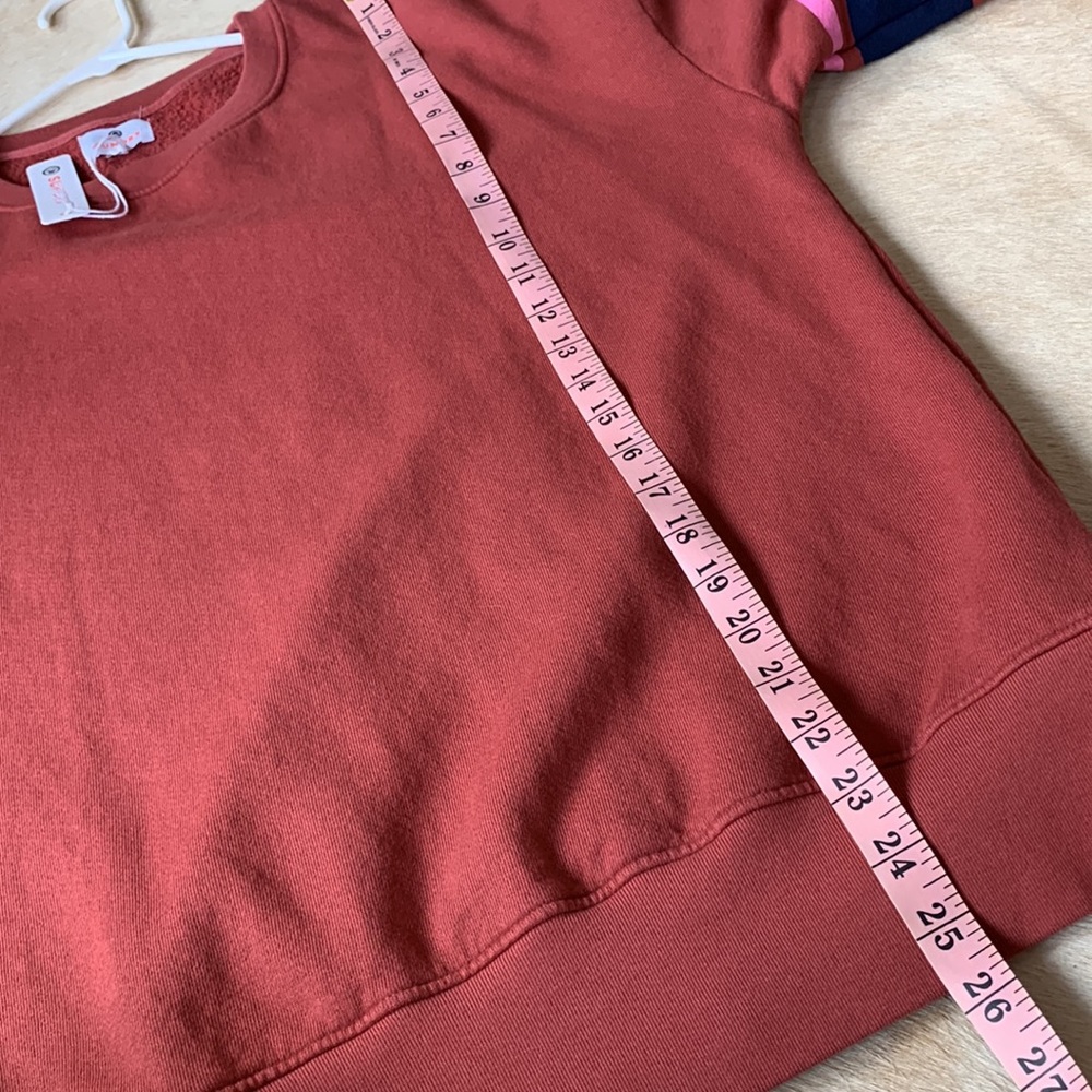 NEW! REVOLVE Sundry Brand Orange Crewneck Sweatshirt / Navy RUGBY STRIPES / RARE - Picture 8 of 8